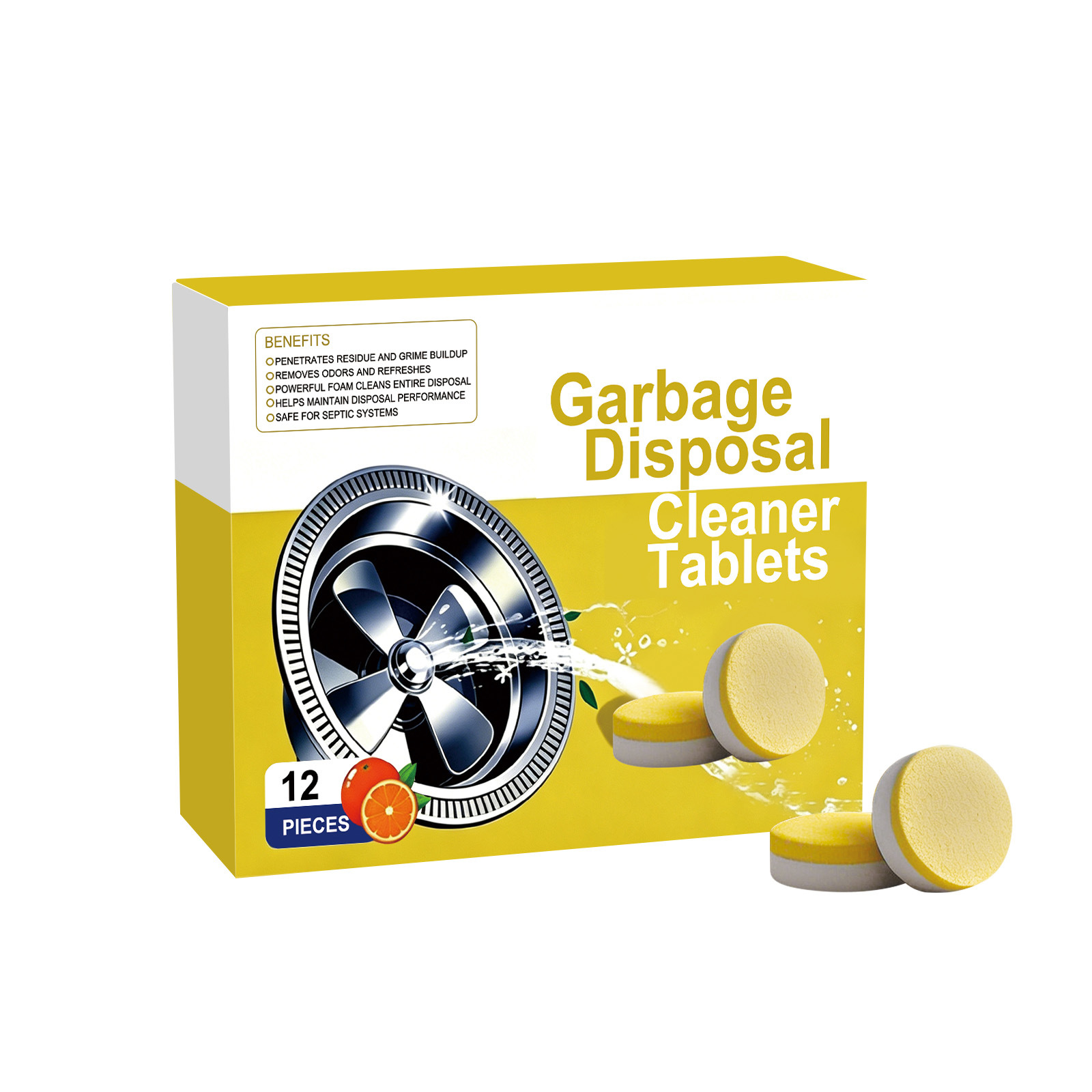 West Moon Garbage Disposal Cleaning Sheets | Fast-Acting Deodorizer & Stain Remover for Kitchen Sinks