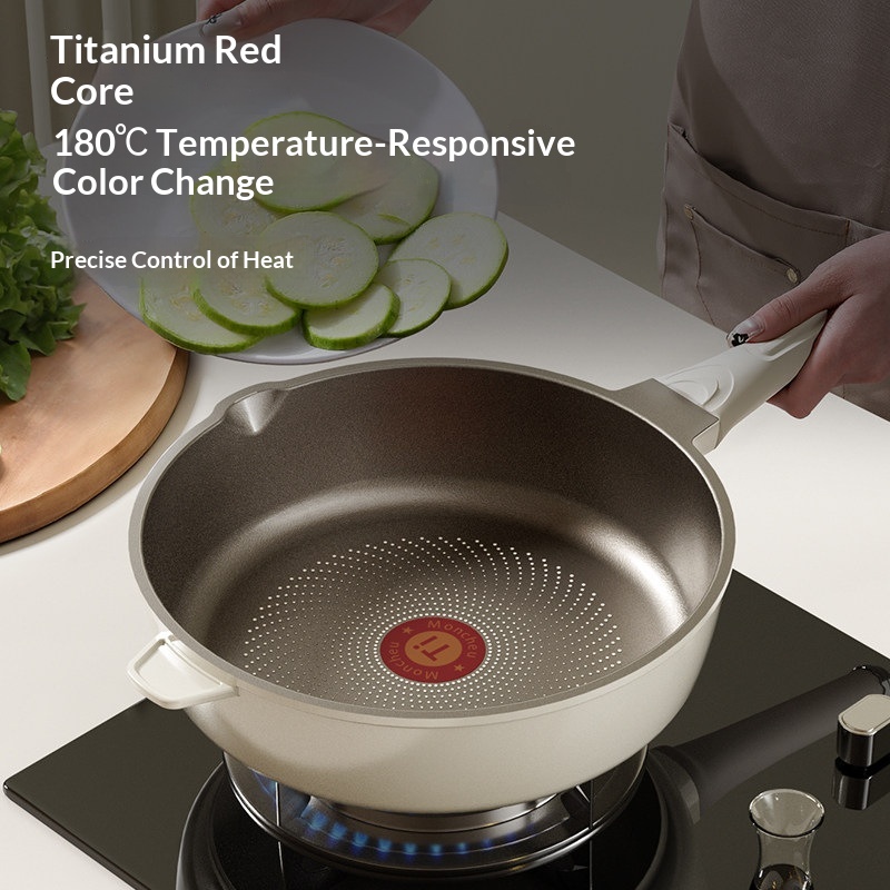 Premium Titanium Nonstick Frying Pan & Cooking Wok | Gas & Electric Stove Compatible Cookware