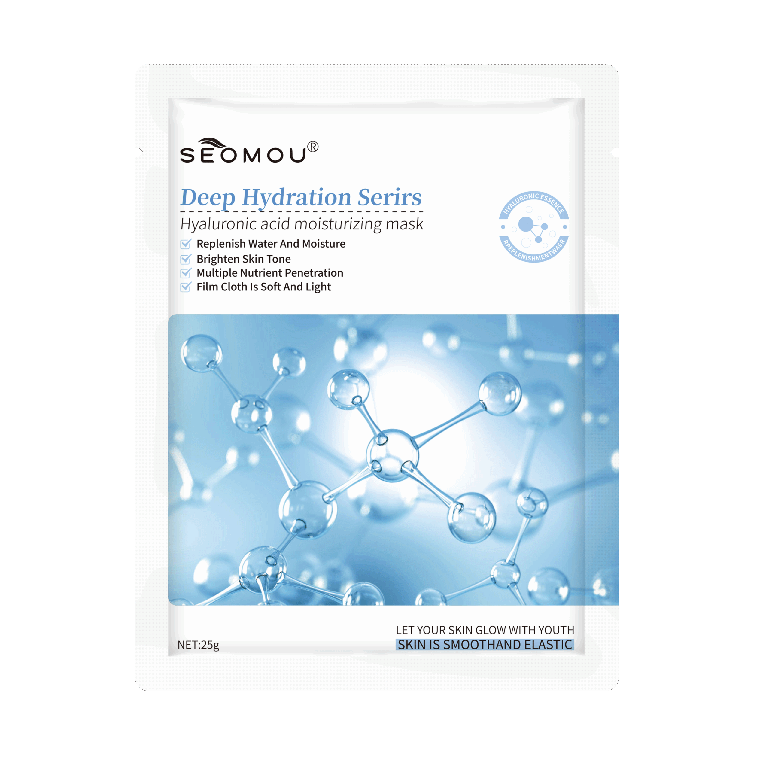 Premium Hyaluronic Acid Facial Sheet Mask - Ultra-Hydrating & Plumping Formula for Glowing Skin