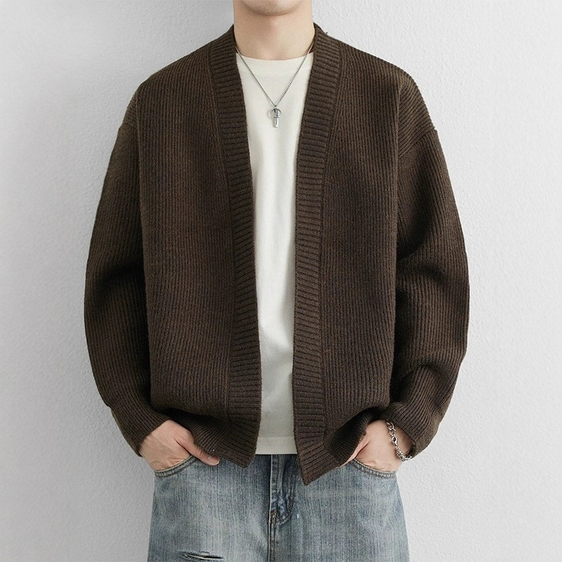 Retro Loose-Fit Knit Cardigan Sweater - Casual Chic Everyday Wear