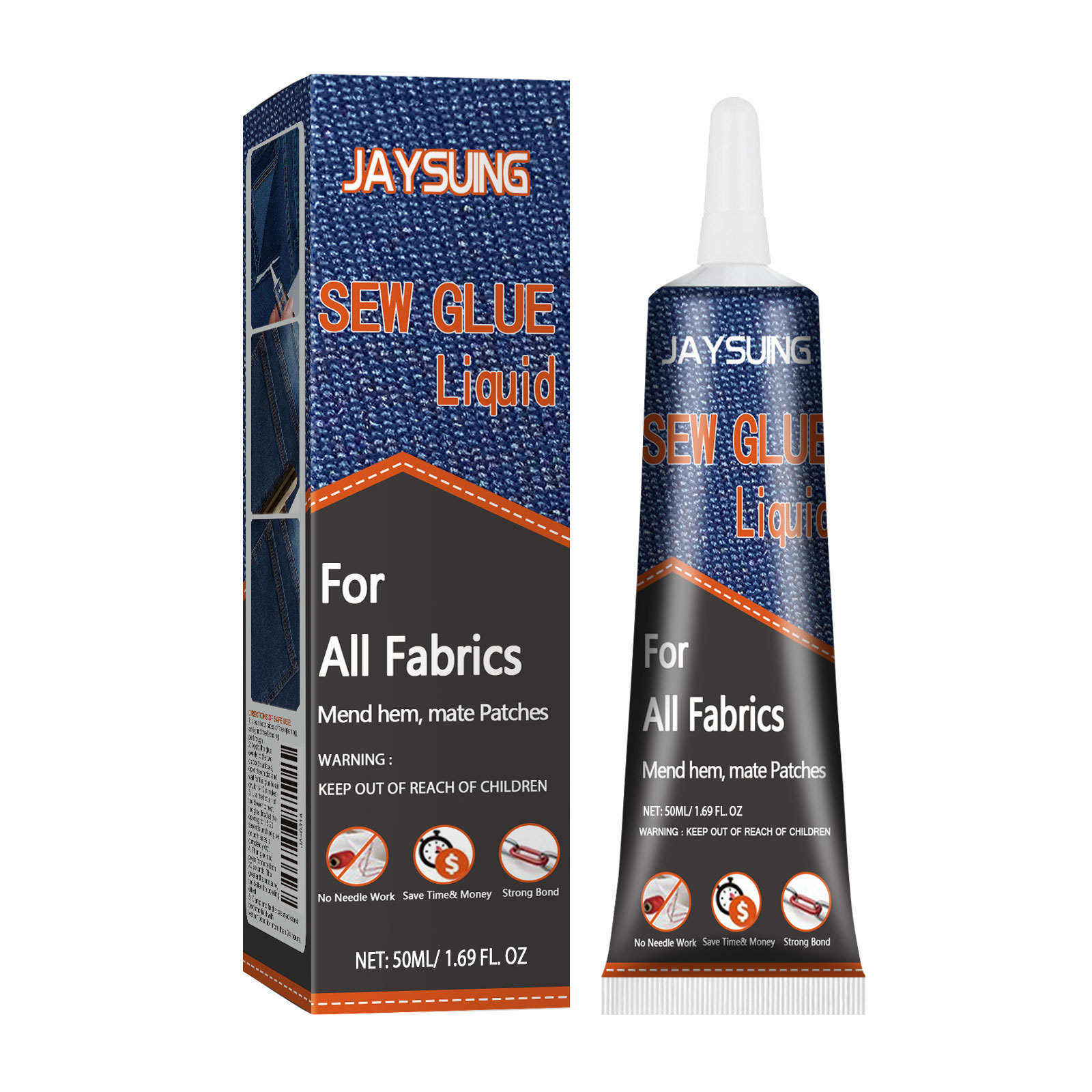 Jaysuing Multi-Purpose Fabric Repair Glue – Strong Liquid Adhesive for Clothing, Sofas, Leather, and Car Cushions (No-Sew Solution)
