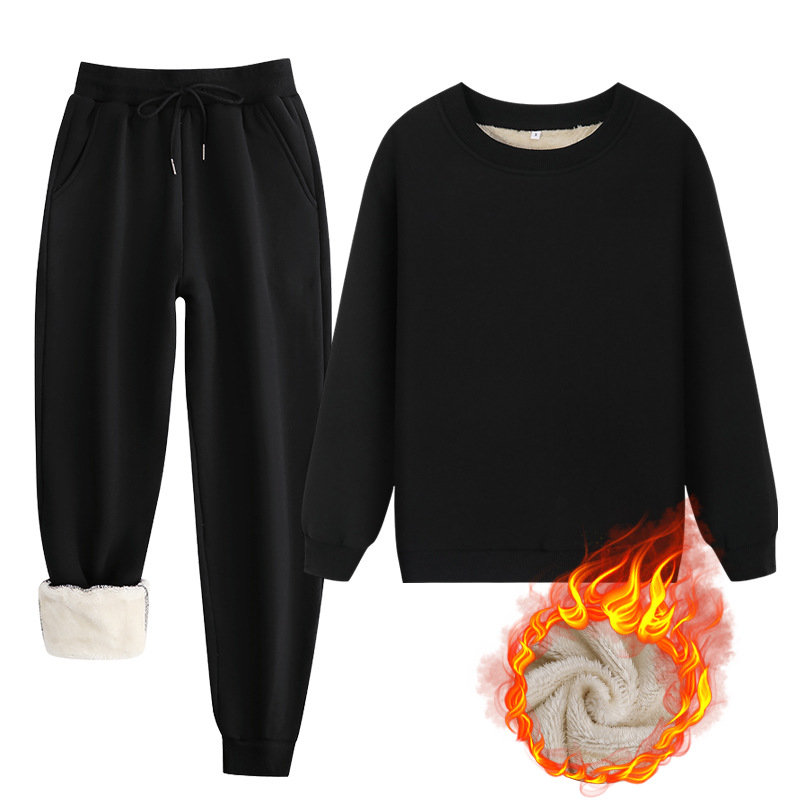 Women's Ultra-Cozy Winter Sweatshirt & Pants Set | Warm 2-Piece Loungewear