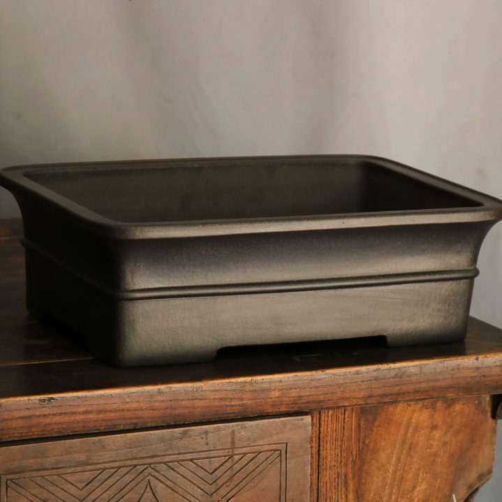 Premium Purple Clay Rectangular Zisha Flower Pot - Horse Trough Style Planter for Indoor Bonsai and Bamboo Landscaping