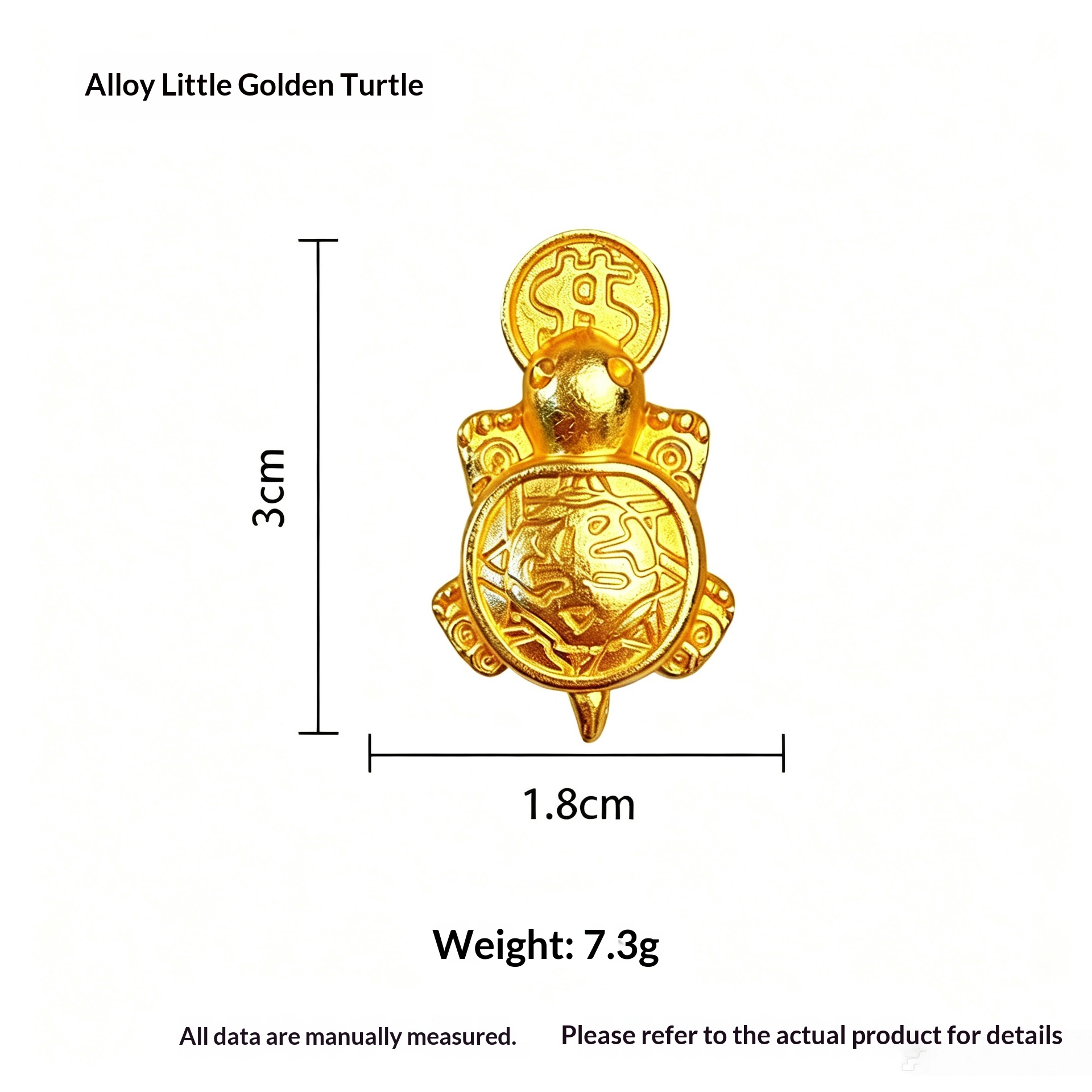 Feng Shui Money Turtle Alloy Figurine – Golden Fortune & Wealth Attraction Decorative Ornament