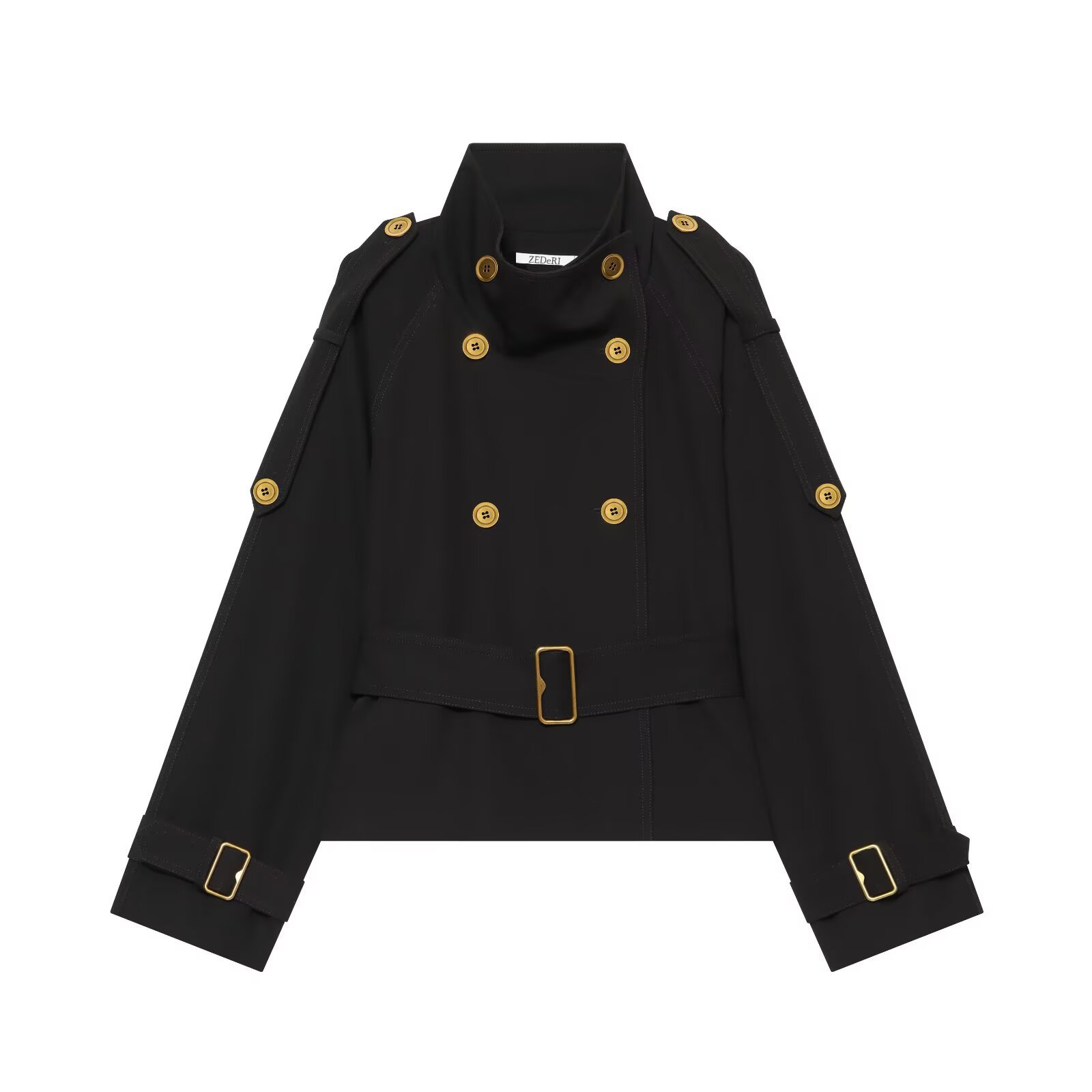 Women's Retro Lapel Double-Breasted Lace-Up Jacket - Versatile Casual Outerwear