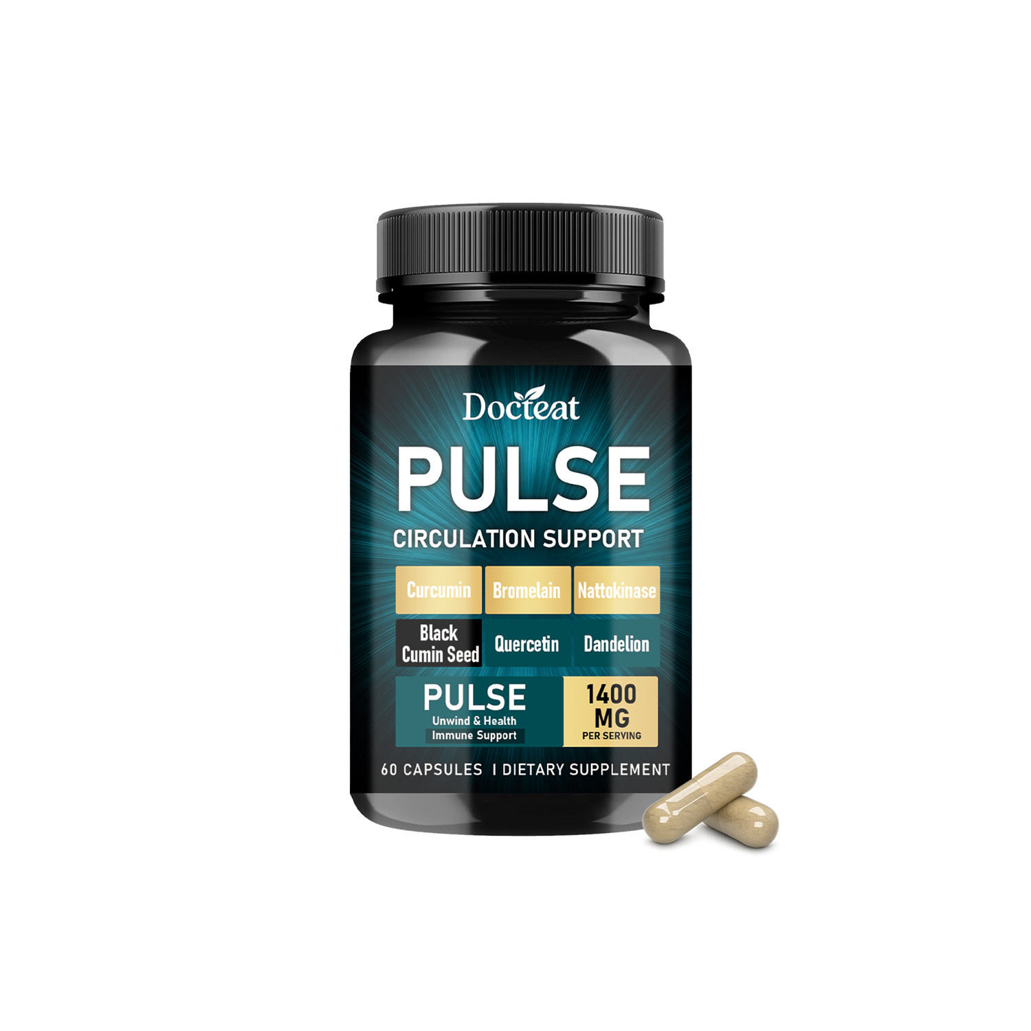 Advanced Nattokinase & Turmeric Wellness Complex – 60 Capsules | Heart, Joint & Antioxidant Support