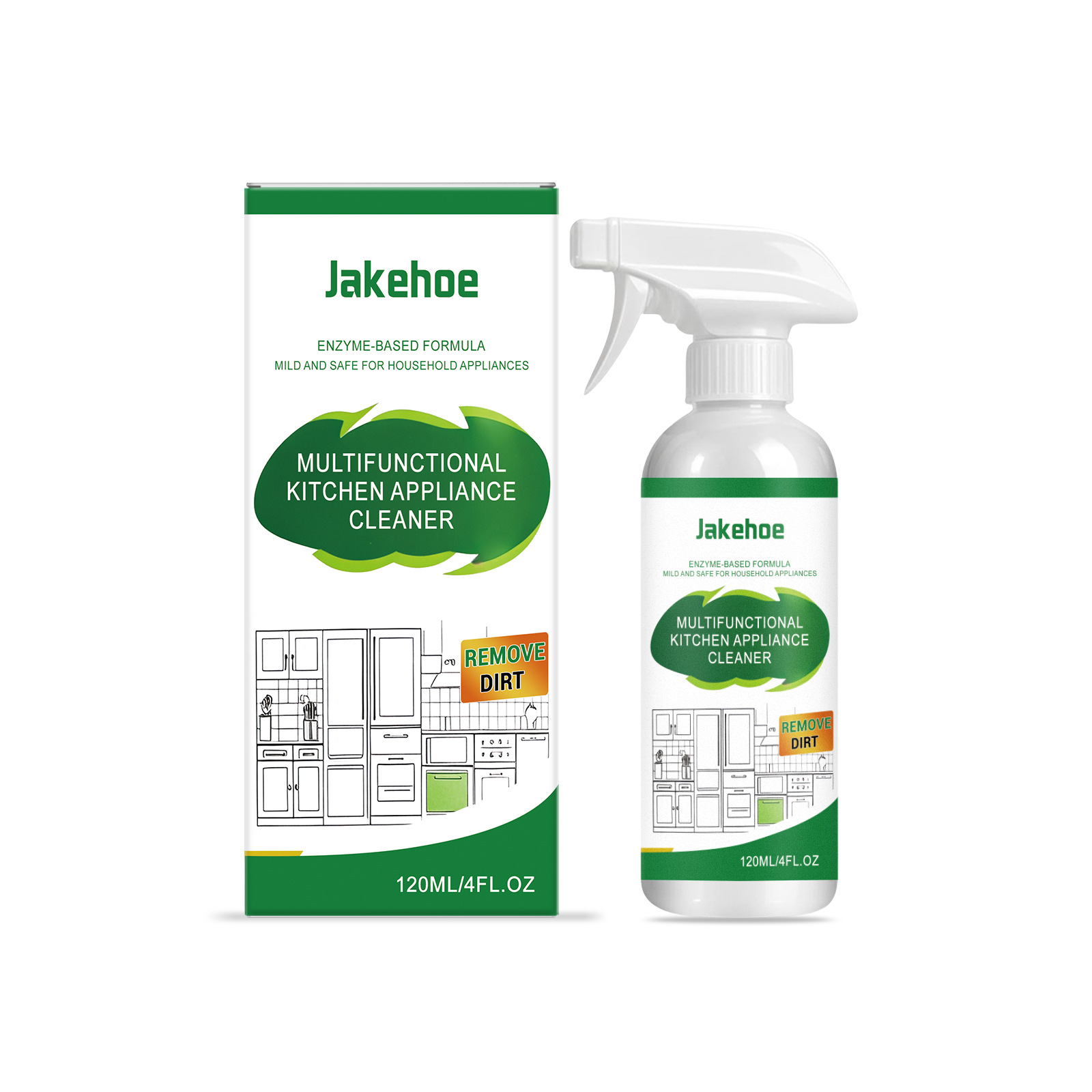 JAKEHOE Heavy-Duty Kitchen Degreaser & Appliance Cleaner – Multi-Purpose Oil Stain Remover for Stovetops, Range Hoods, and Ovens
