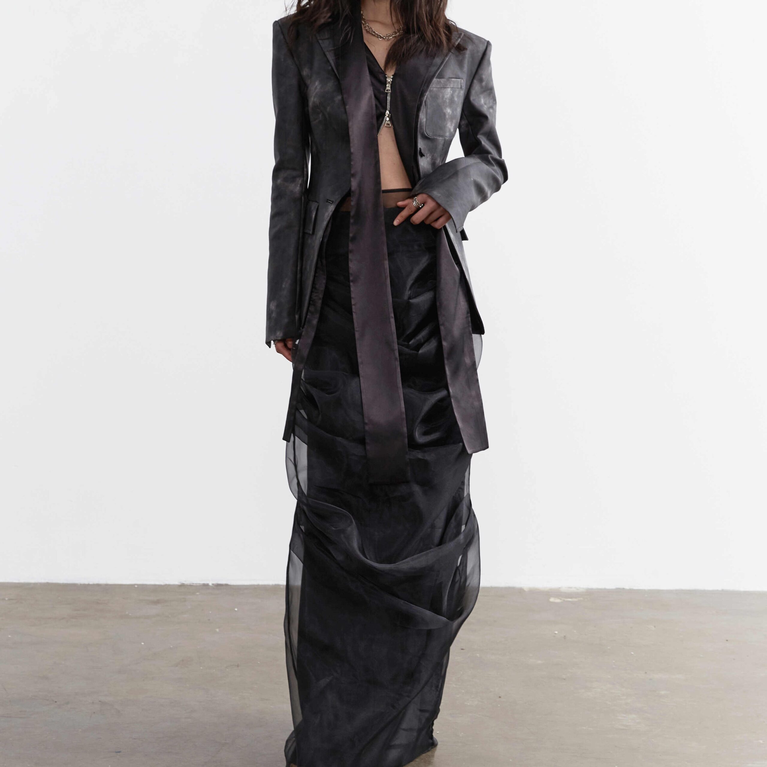 Elegant Multi-Style Two-Piece Skirt Set | Versatile Black A-Line Blouse & Skirt Duo