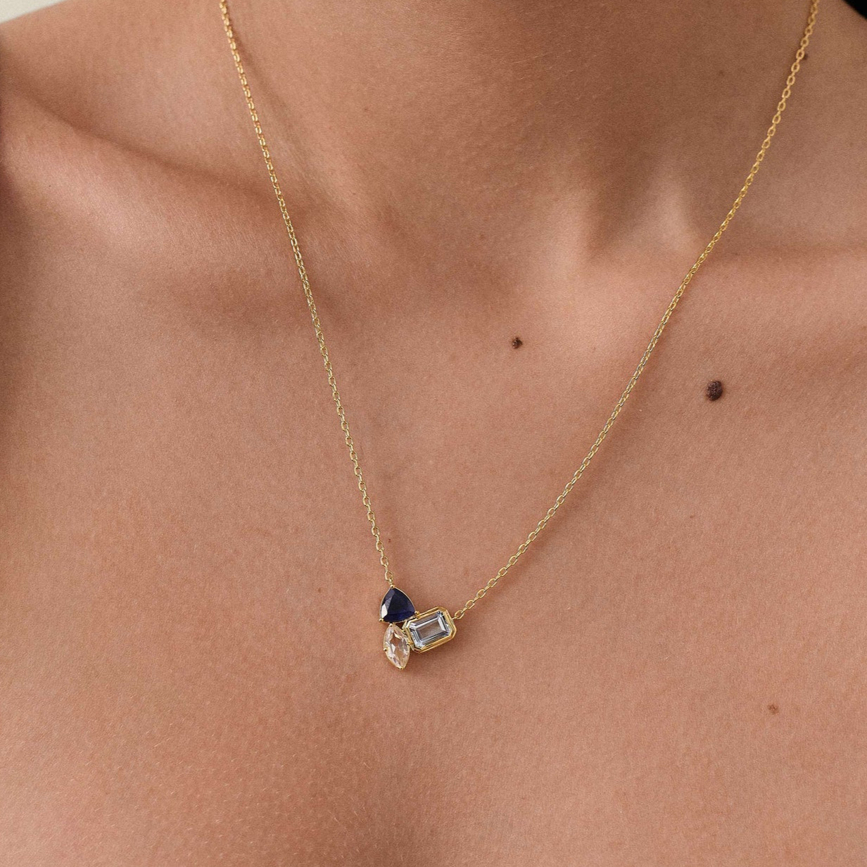 Elegant Ruby Red Zircon Water Drop Pendant Necklace - Stainless Steel Clavicle Chain for Women