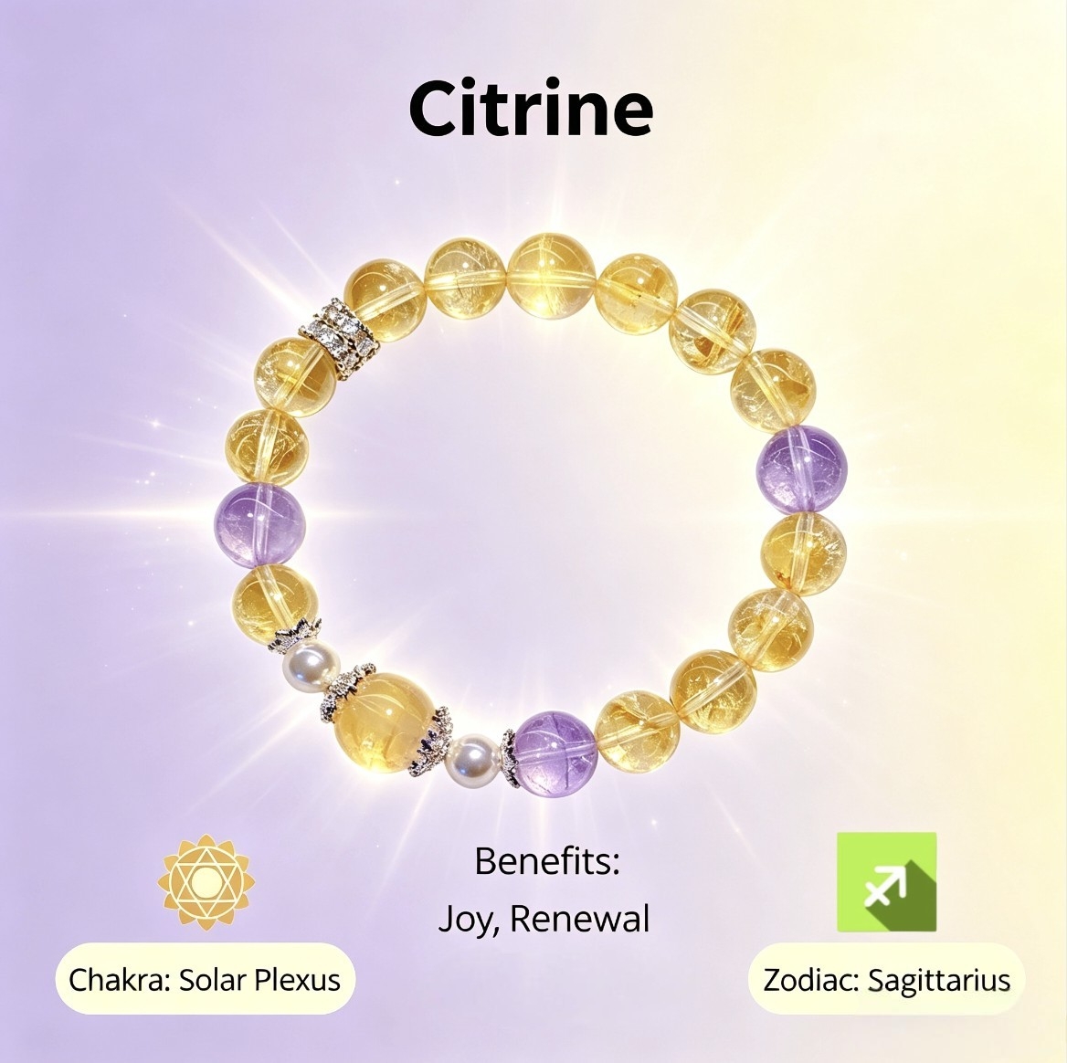 Natural Citrine Solar Plexus Chakra Bracelet – Gemstone Jewelry for Joy, Confidence & Abundance