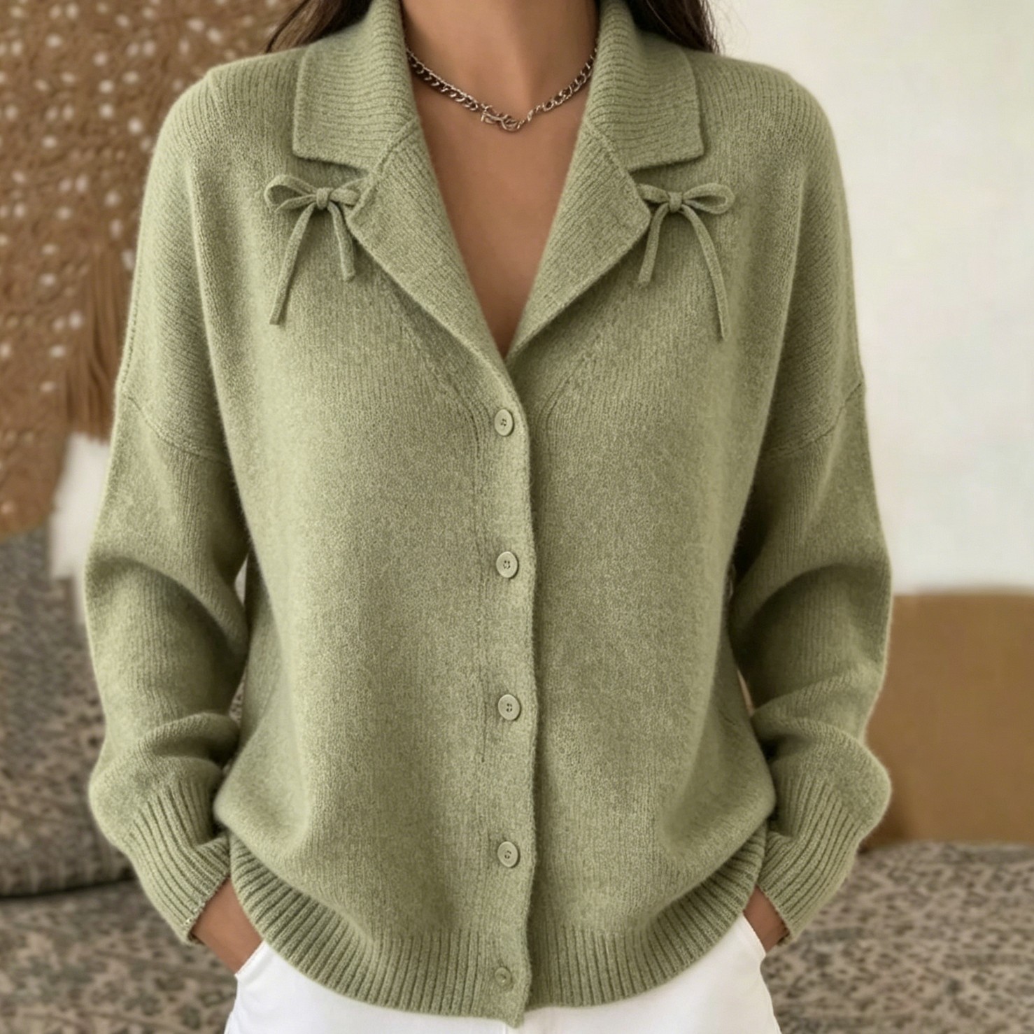 Women's Elegant Long Sleeve Top - Lightweight & Versatile Polyester Blouse