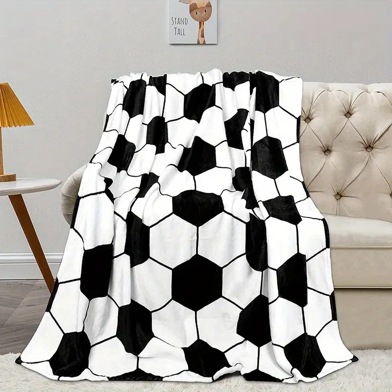 Cozy Football Flannel Throw Blanket – Premium Soccer Fan Blanket for Bed, Couch, and Living Room