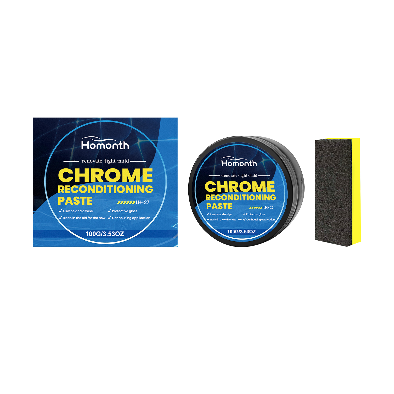 Ultimate Chrome Polish & Restoration Paste for Cars - Premium Metal Shine Restorer