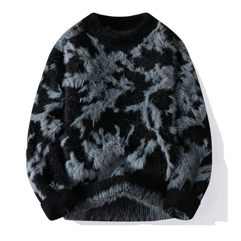 Men's Premium Faux Mink Velvet Mock-Neck Sweater - Cozy Casual Pullover