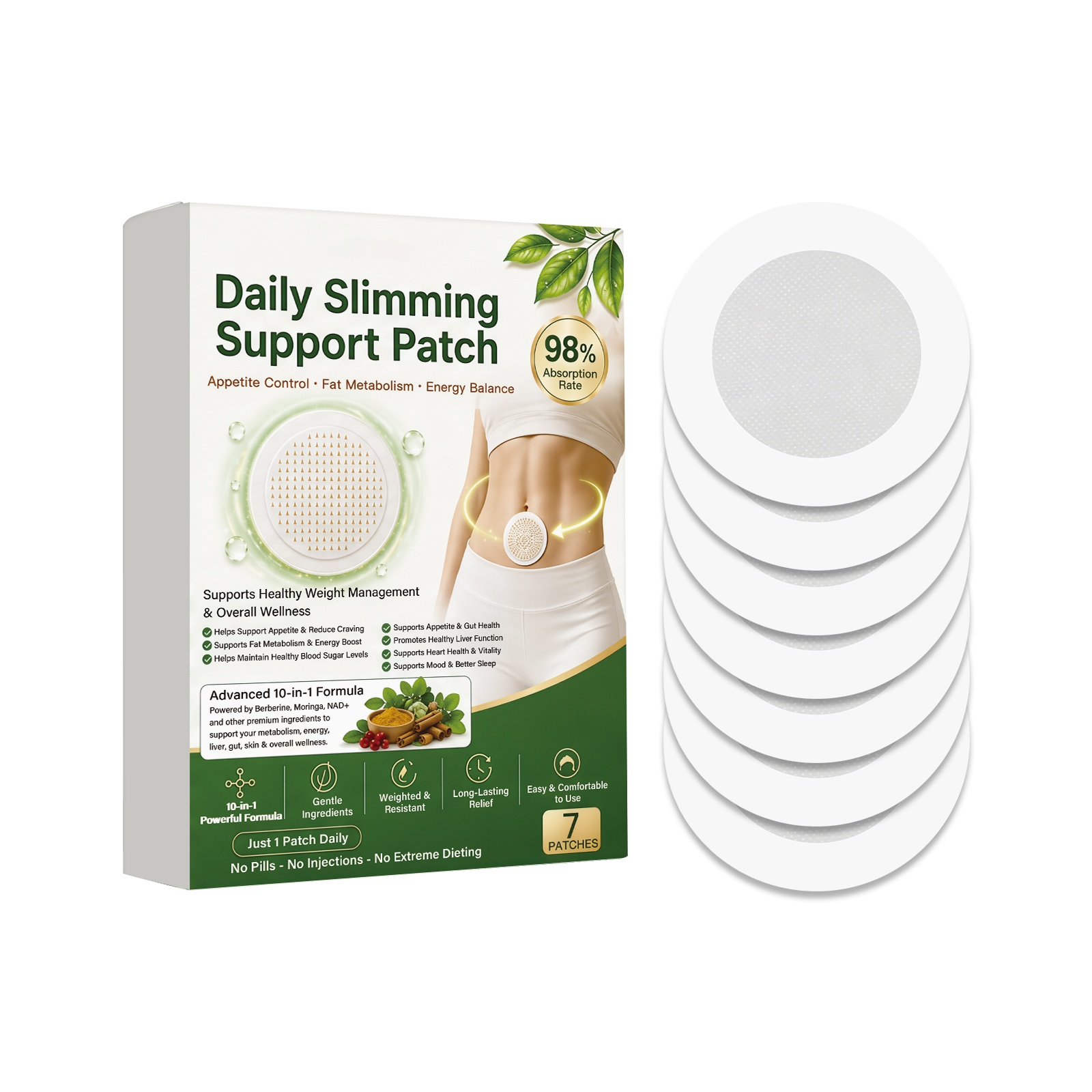 Advanced Slimming Support Patches - Premium Body Contouring & Firming Formula (7-Pack)