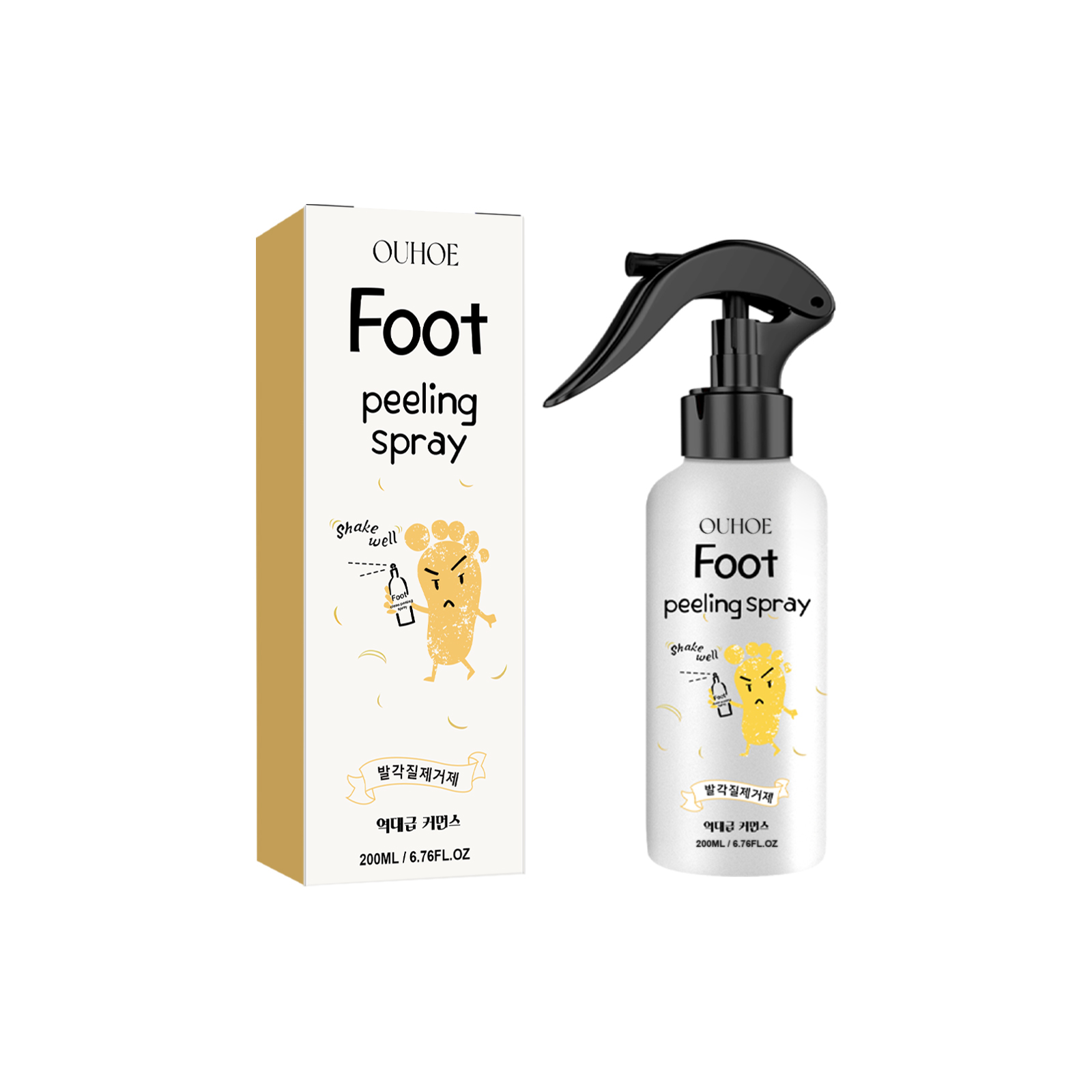 OUHOE Foot Exfoliating Spray (200ml) - Instant Dead Skin & Callus Remover for Soft, Smooth Feet