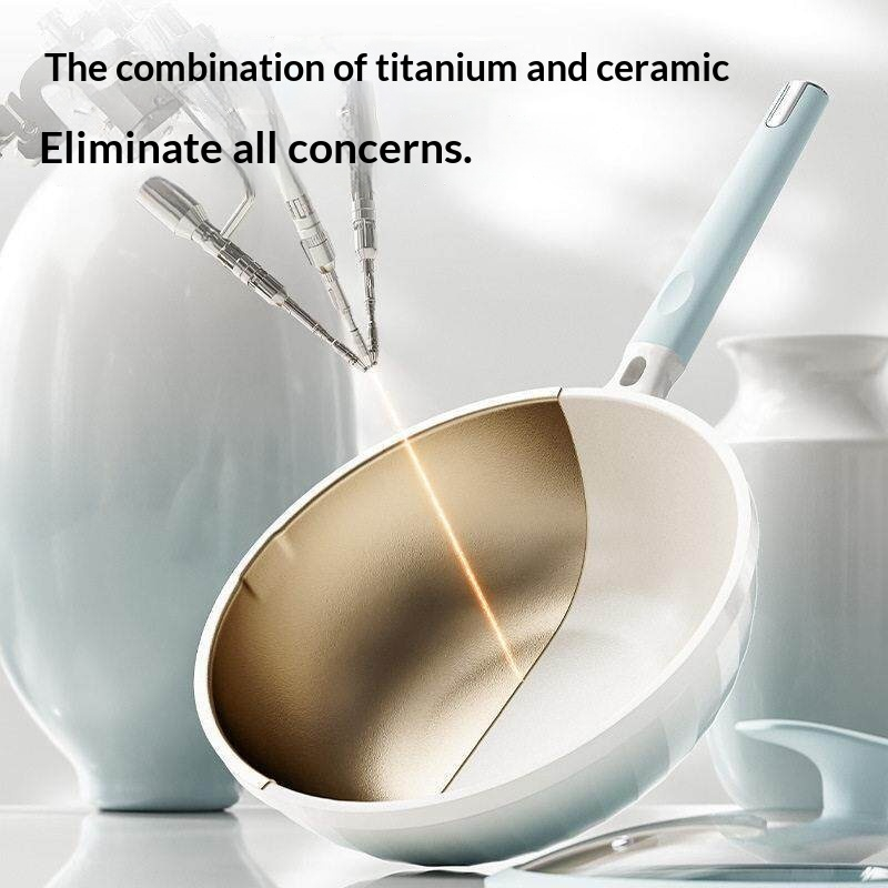 Ceramic Nonstick Pan Household Stir-fry Wok Ceramic Frying Pan