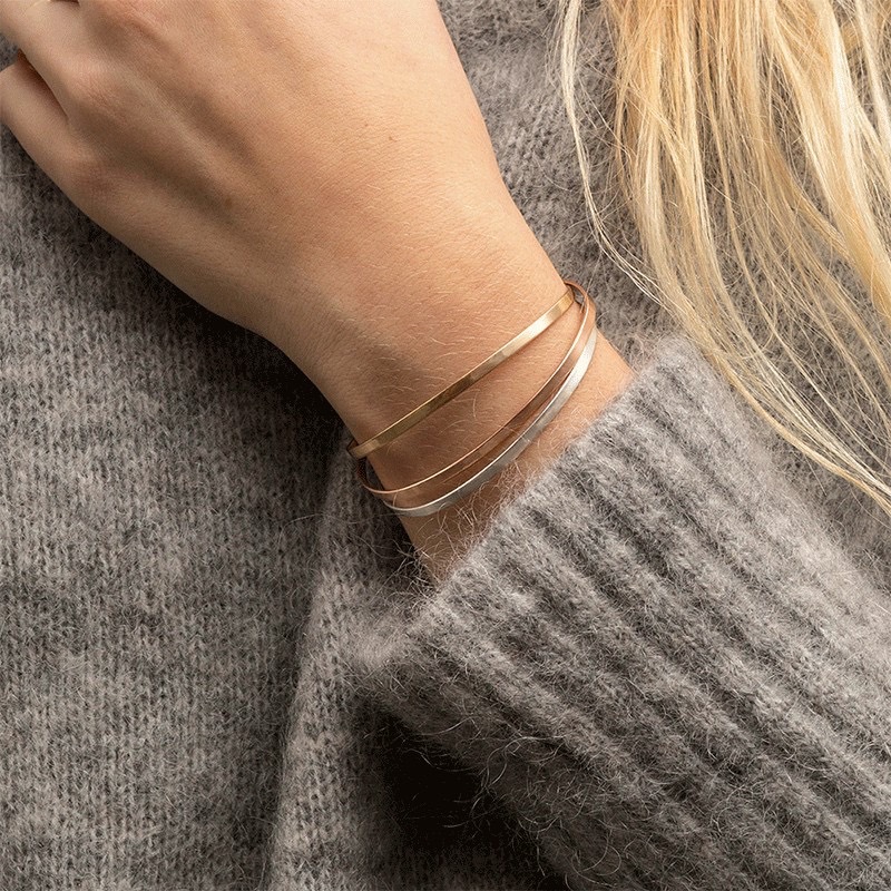 Personalized Name Engraved Cuff Bracelet - Adjustable Stainless Steel C-Shaped Bangle