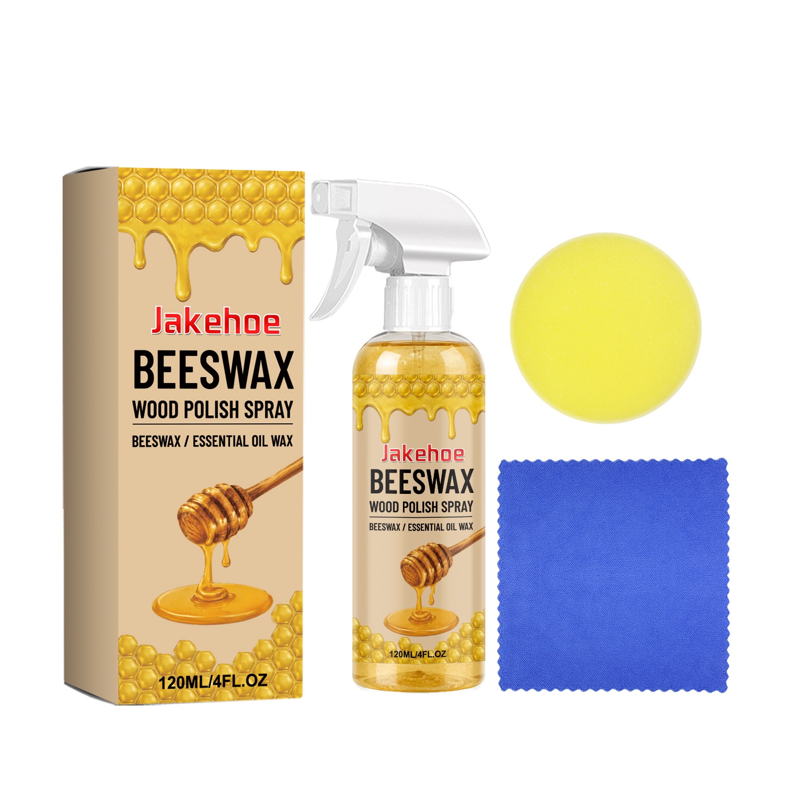 Premium Beeswax Wood Polish Spray Kit | Natural Furniture Polish & Wood Restorer (120ml)