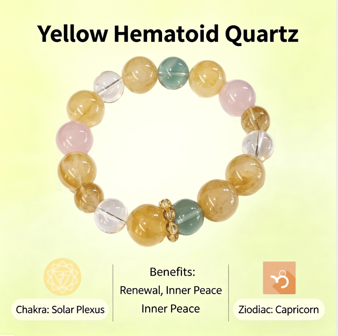 Yellow Hematoid Quartz Healing Bracelet – Energy Recharge & Inner Expansion