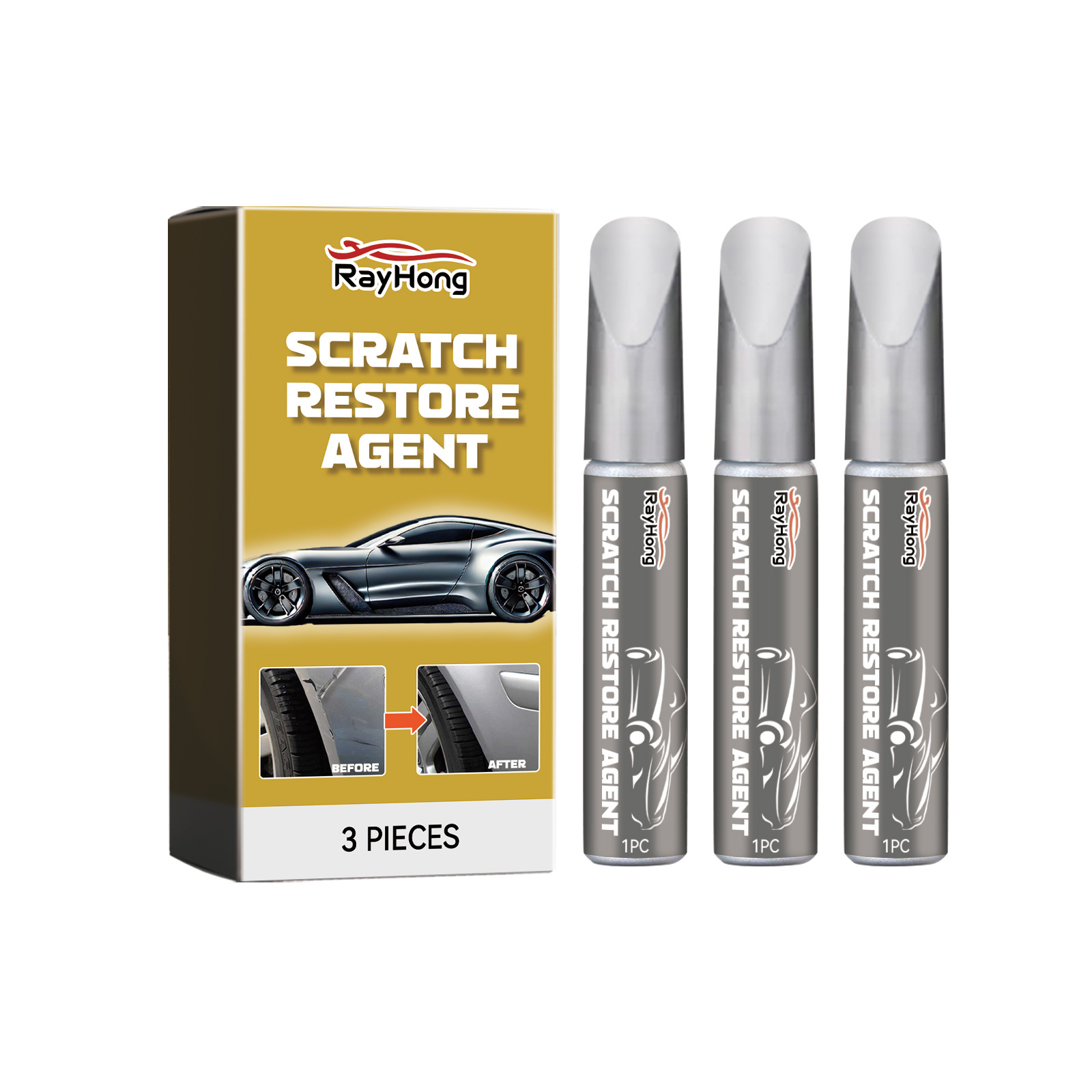 Rayhong Car Scratch Repair Pen – Quick & Easy Auto Paint Touch-Up Marker for Scratches and Chips