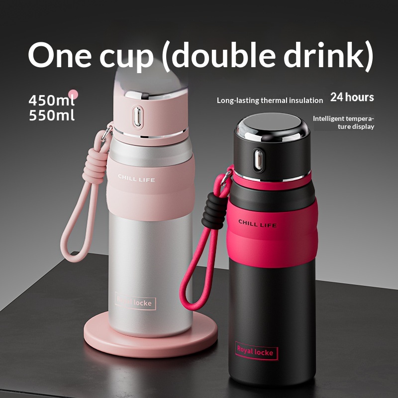 Premium Smart Temperature-Display Insulated Water Bottle - Double-Wall 316 Stainless Steel Thermos Cup