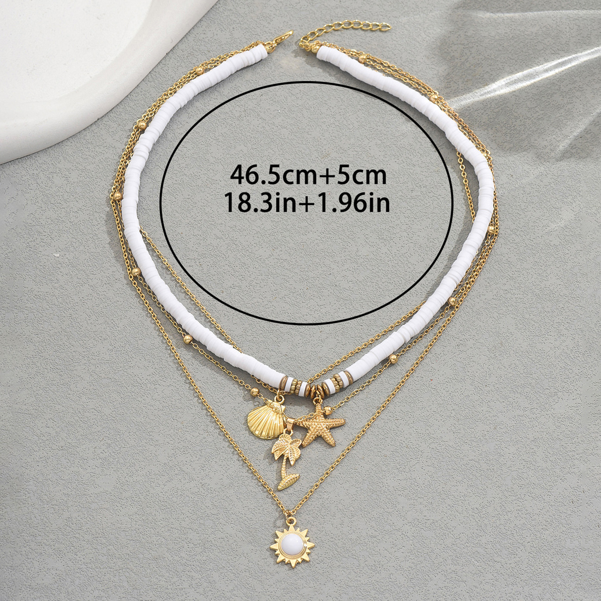 Multi-Layer Ocean Starfish & Shell Clavicle Necklace - Boho Geometric Beach Jewelry for Women
