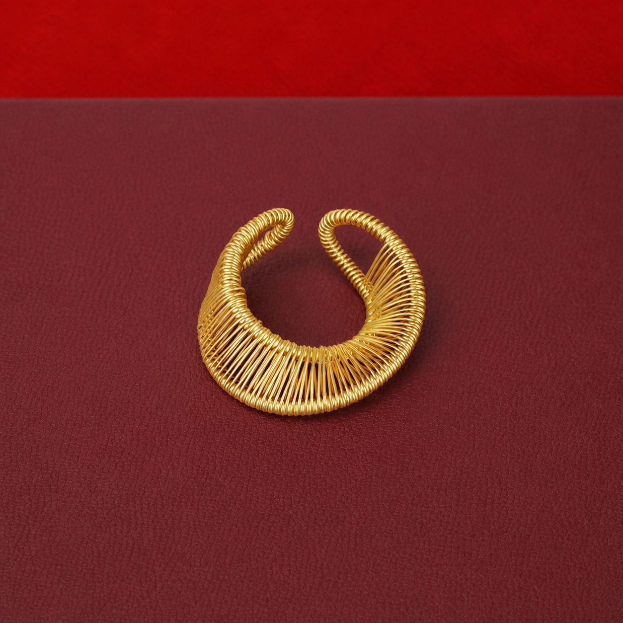 Unisex Celestial Cut-Out Statement Ring - Gold Plated Sun, Moon & Stars Ring