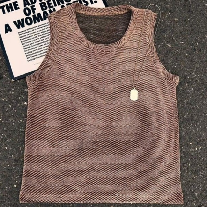 Dragon Scale Pattern Knitted Vest For Men