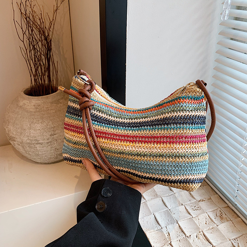Women's Chic Woven Commuter Tote Bag | Large Capacity Urban Shoulder Bag