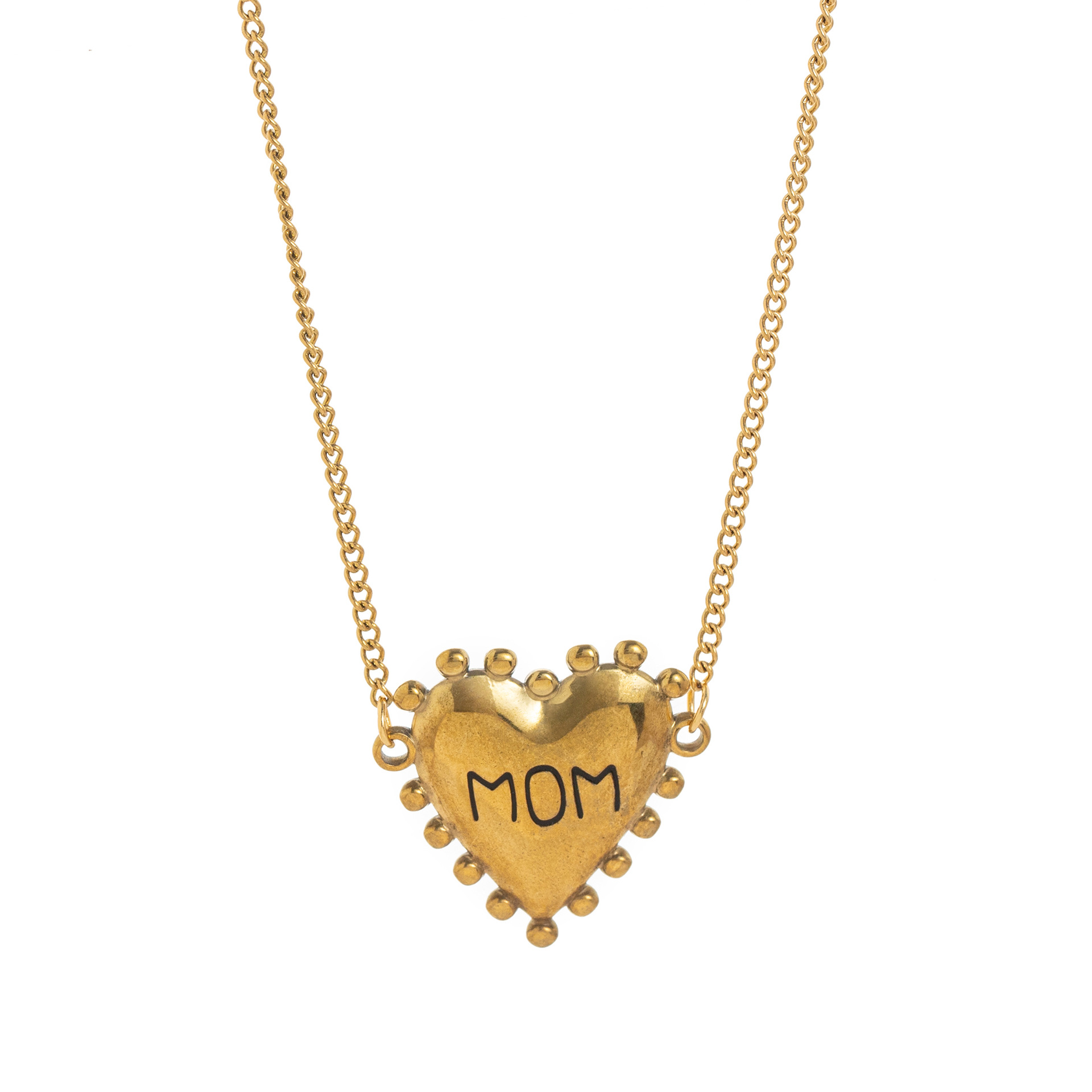 Premium Titanium Steel Gold Heart Choker Necklace - Elegant Adjustable Pendant for Women