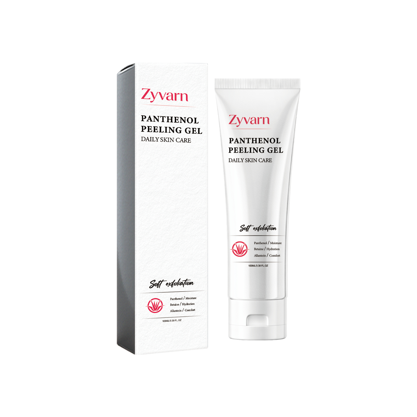 Hydrating Panthenol Peeling Gel - Gentle Face Exfoliator with Lactobionic Acid & Aloe Vera