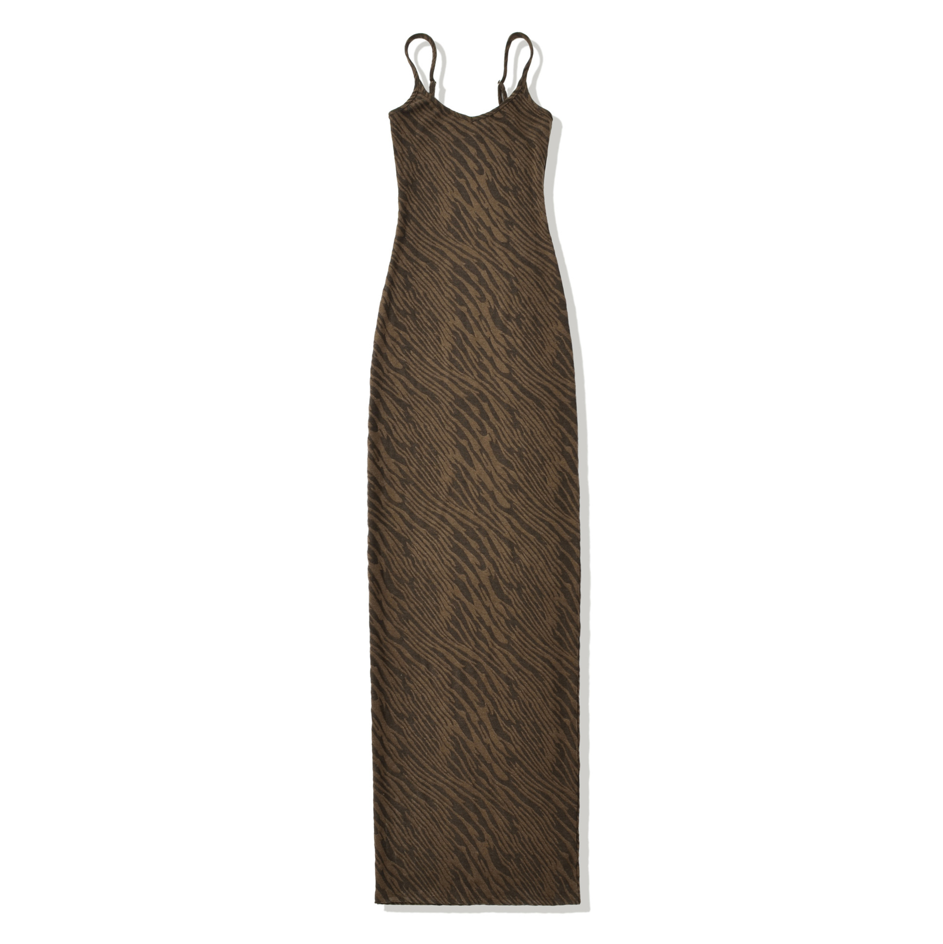 Fitted Waist, Hip-hugging Long Skirt Sexy Sassy Leopard-print Strap Dress