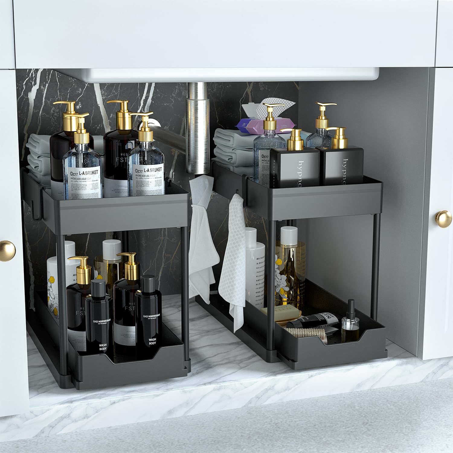 Slim Mobile Kitchen Storage Rack - Multi-Tier Rolling Organizer with Pull-Out Shelves for Spice Jars & Pantry