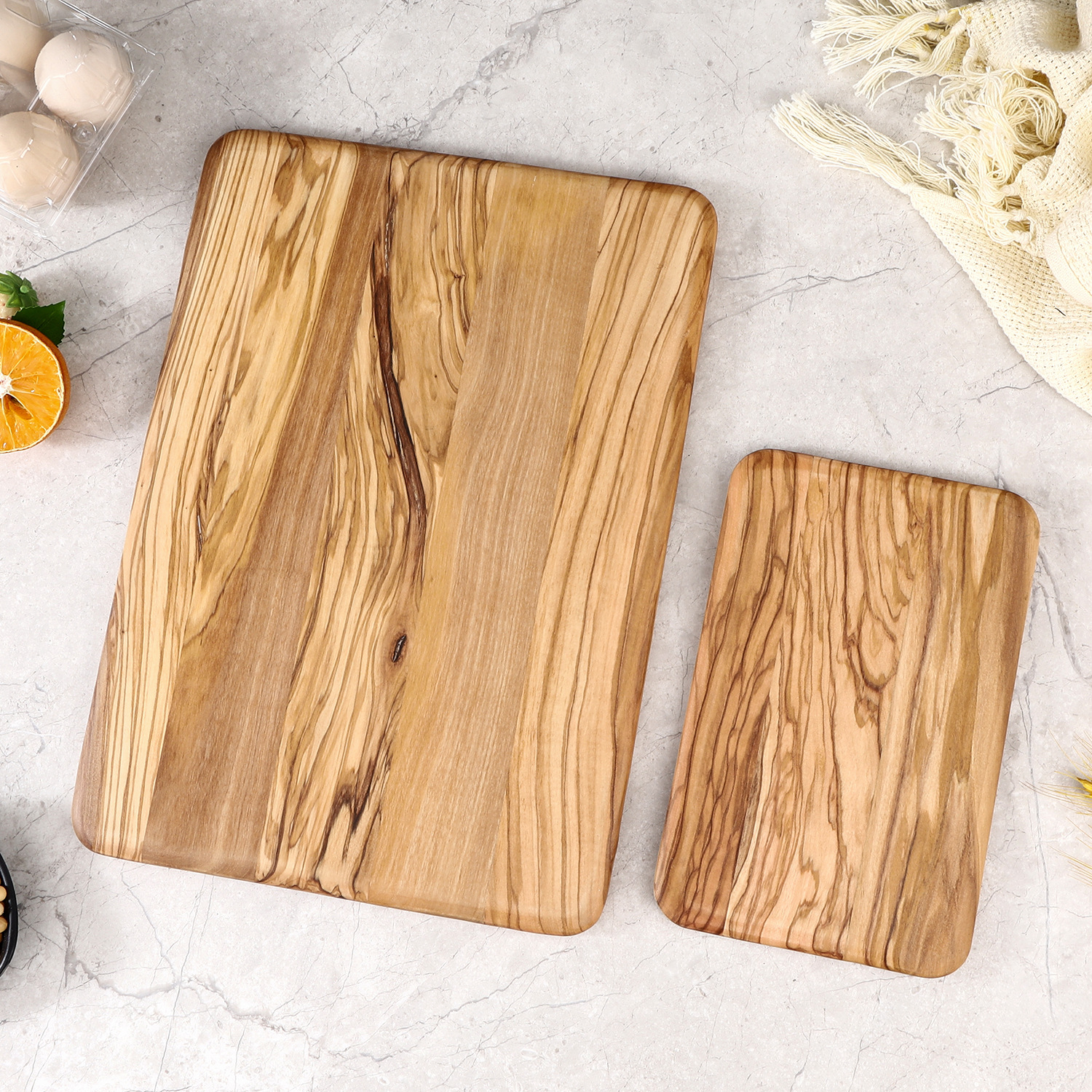 Premium Eco-Friendly Wooden Cutting Board & Pizza Serving Platter | Food-Grade Rectangular Wood Tray