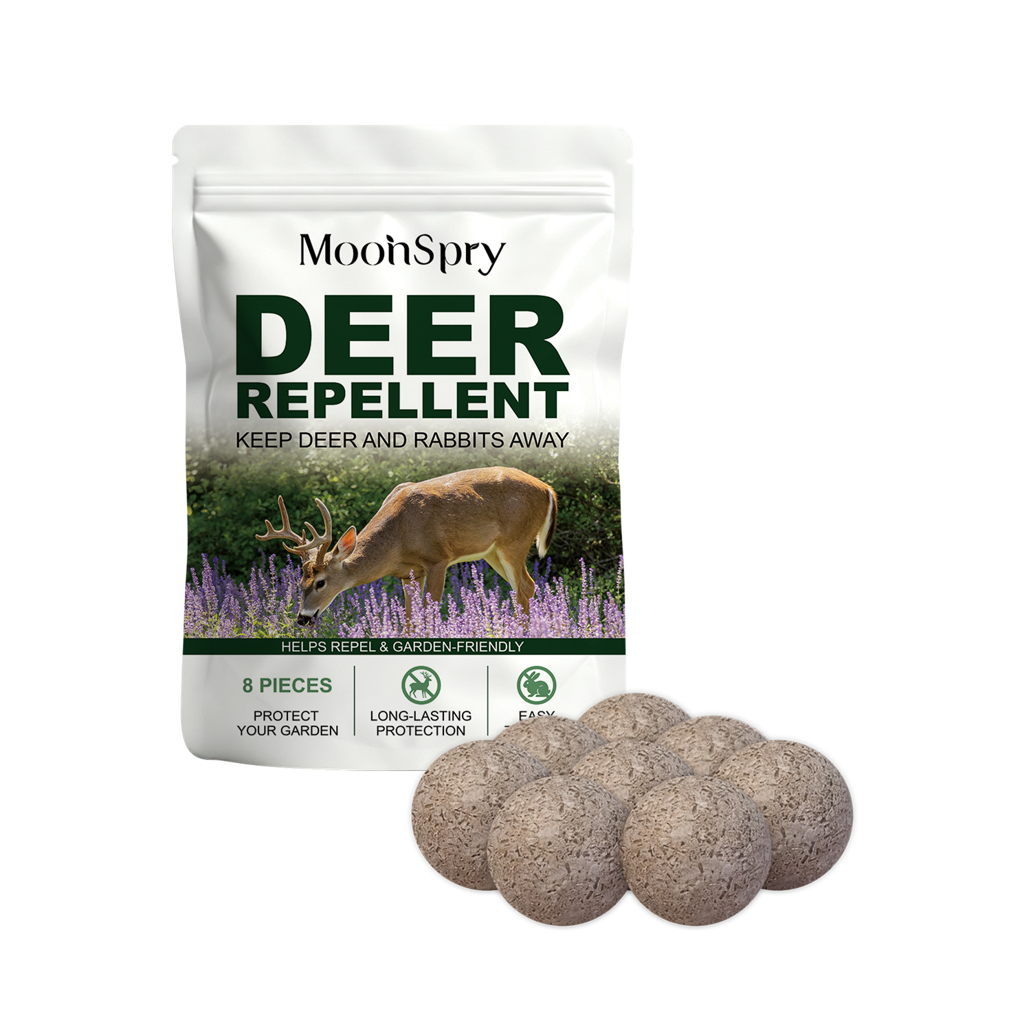 All-Natural Deer Repellent Tablets (8-Pack) - Eco-Friendly Garden & Yard Protector