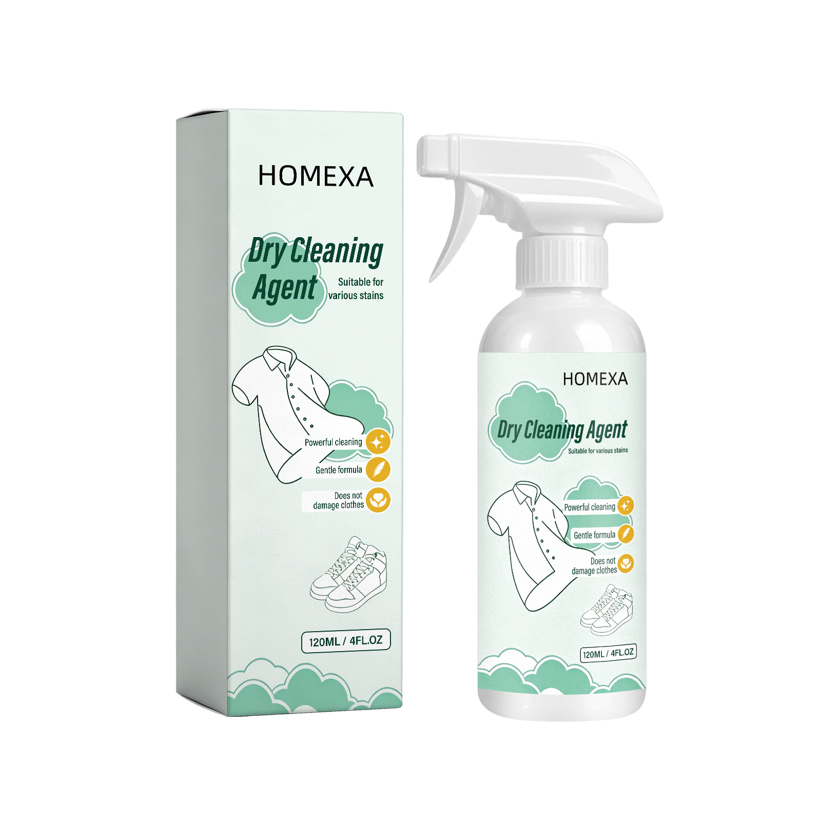 Premium Waterless Clothing Dry Cleaning Agent - Instant Stain Remover & Fabric Refresher