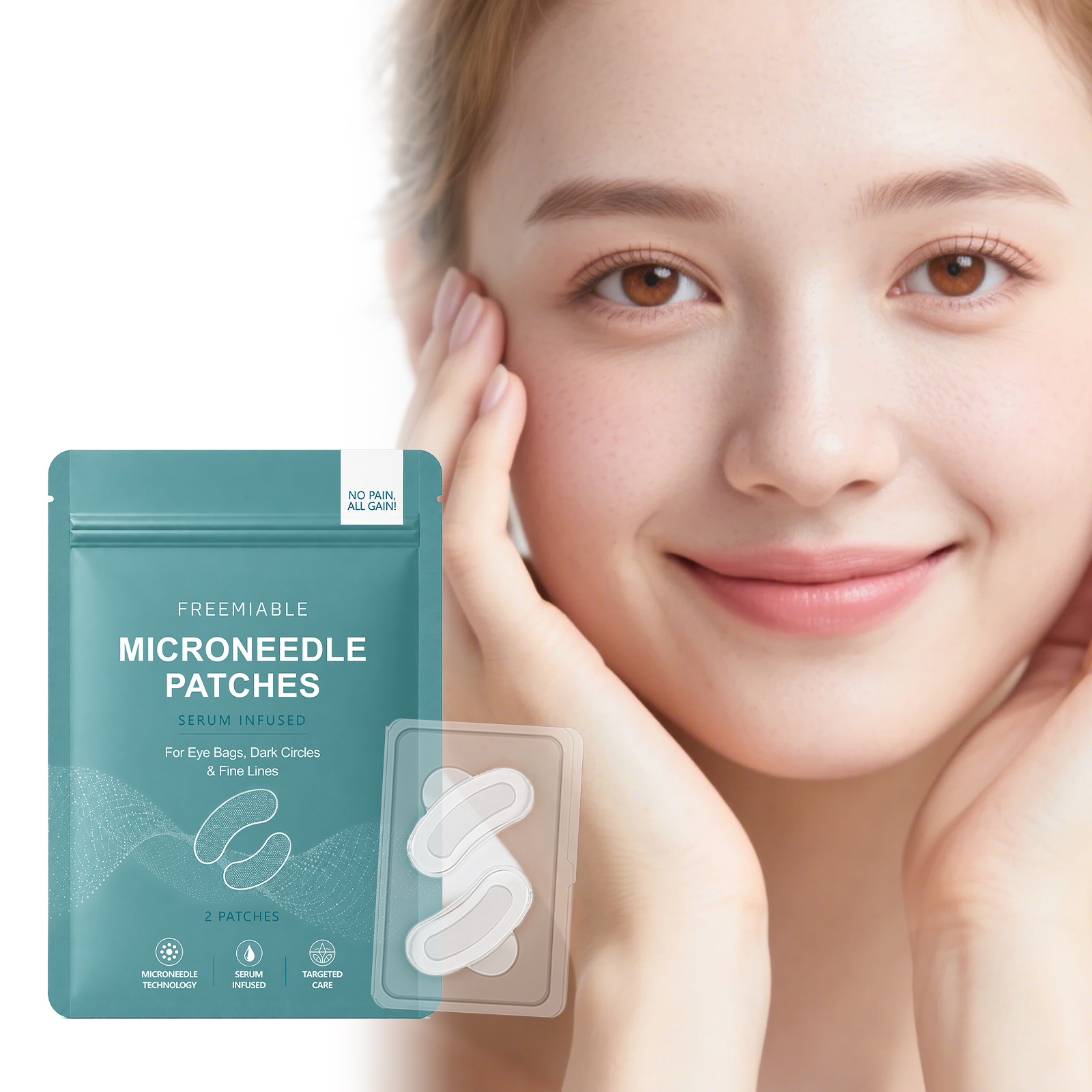 Advanced Eye Microneedle Patches (2-Pack) - Targeted Anti-Aging & Dark Circle Treatment