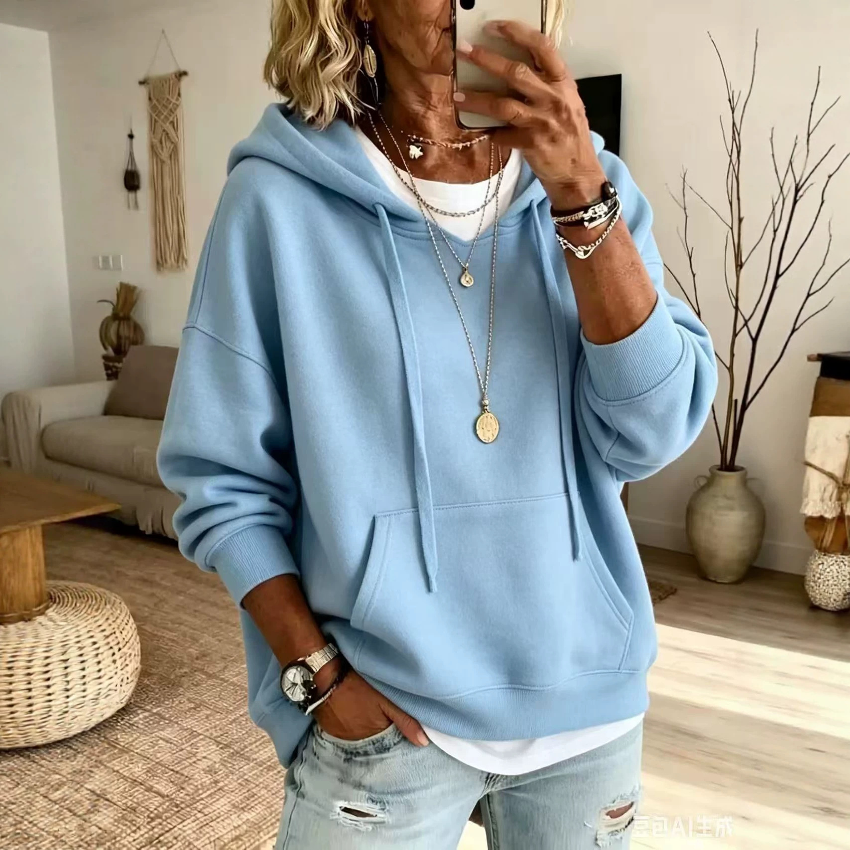 Women's Cozy Loose-Fit Hoodie with Pockets | Casual Long Sleeve Sweatshirt