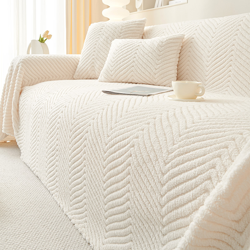 Premium Non-Slip Plush Sofa Cover - Ultra-Soft Coral Fleece Furniture Protector
