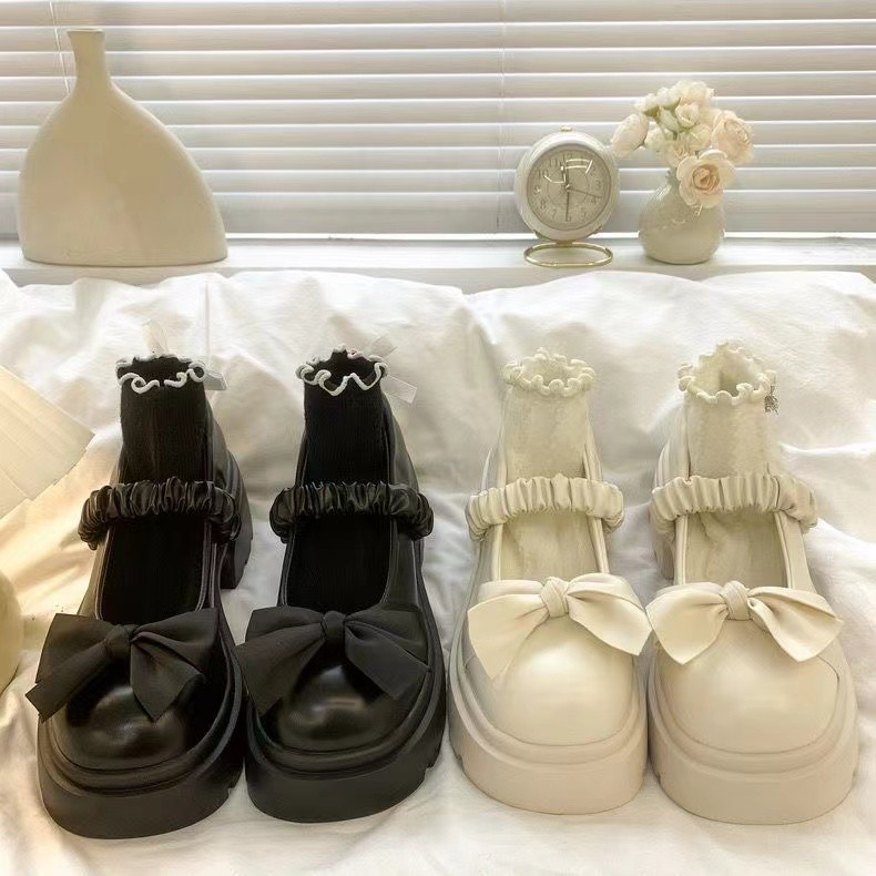 Elegant French-Style Platform Mary Jane Shoes | Chic Japanese-Inspired Thick Sole Pumps