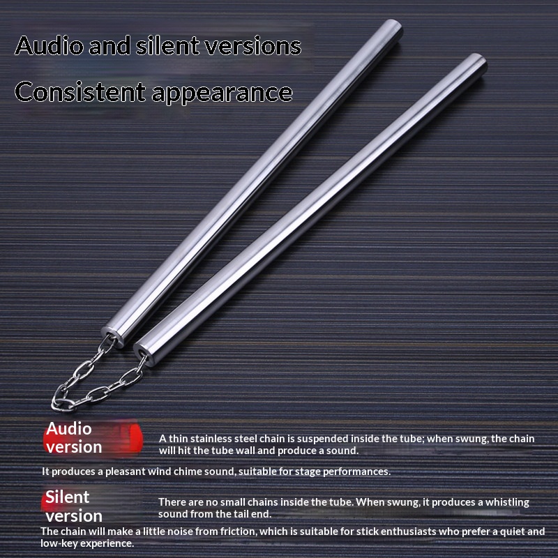 50-centimeter Extended Stainless Steel Nunchaku