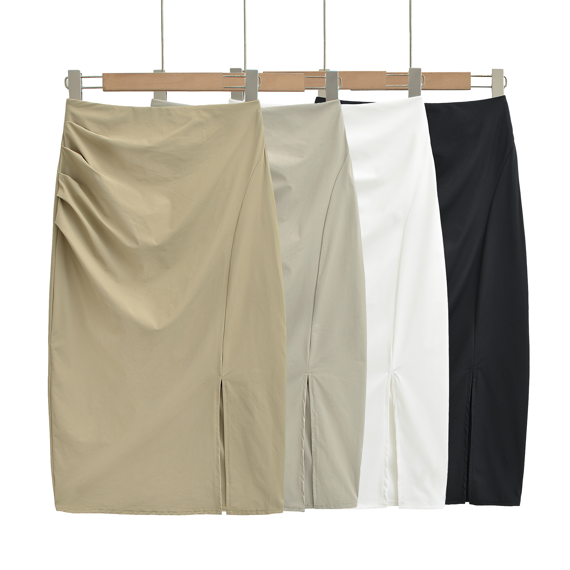 Women's Elegant Mid-Length Split Summer Skirt - Sleek Bodycon Silhouette