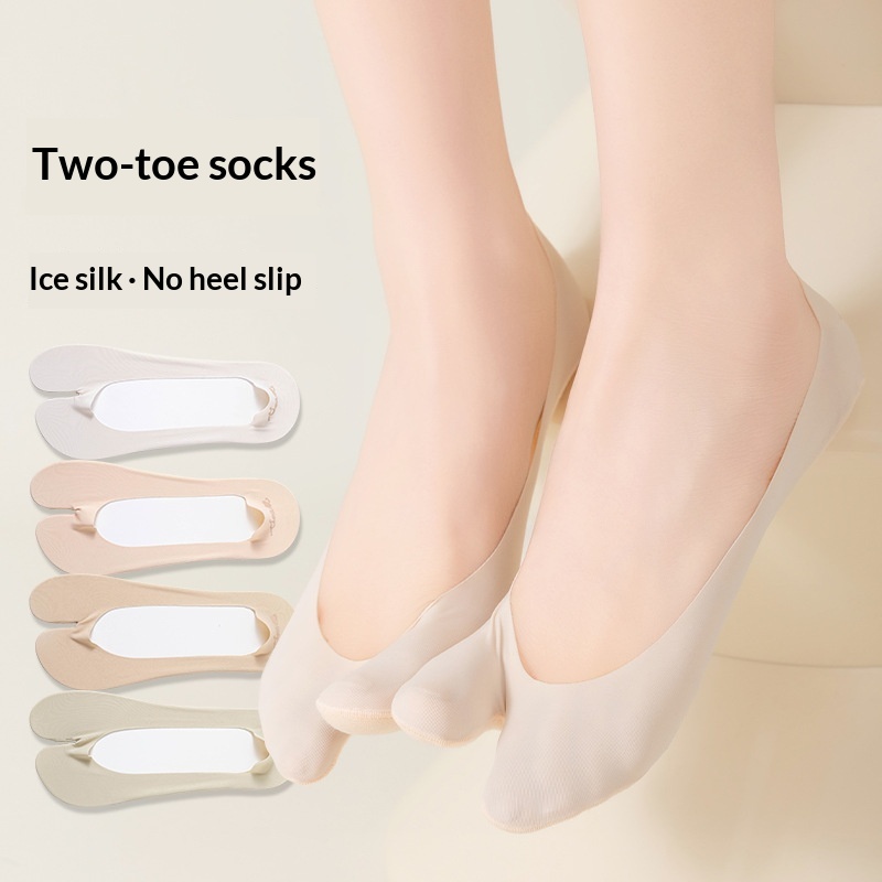 Women's Invisible Two-Toe Socks – Premium No-Show Cotton Tabi Socks (Sweat-Absorbing & Odor-Resistant)