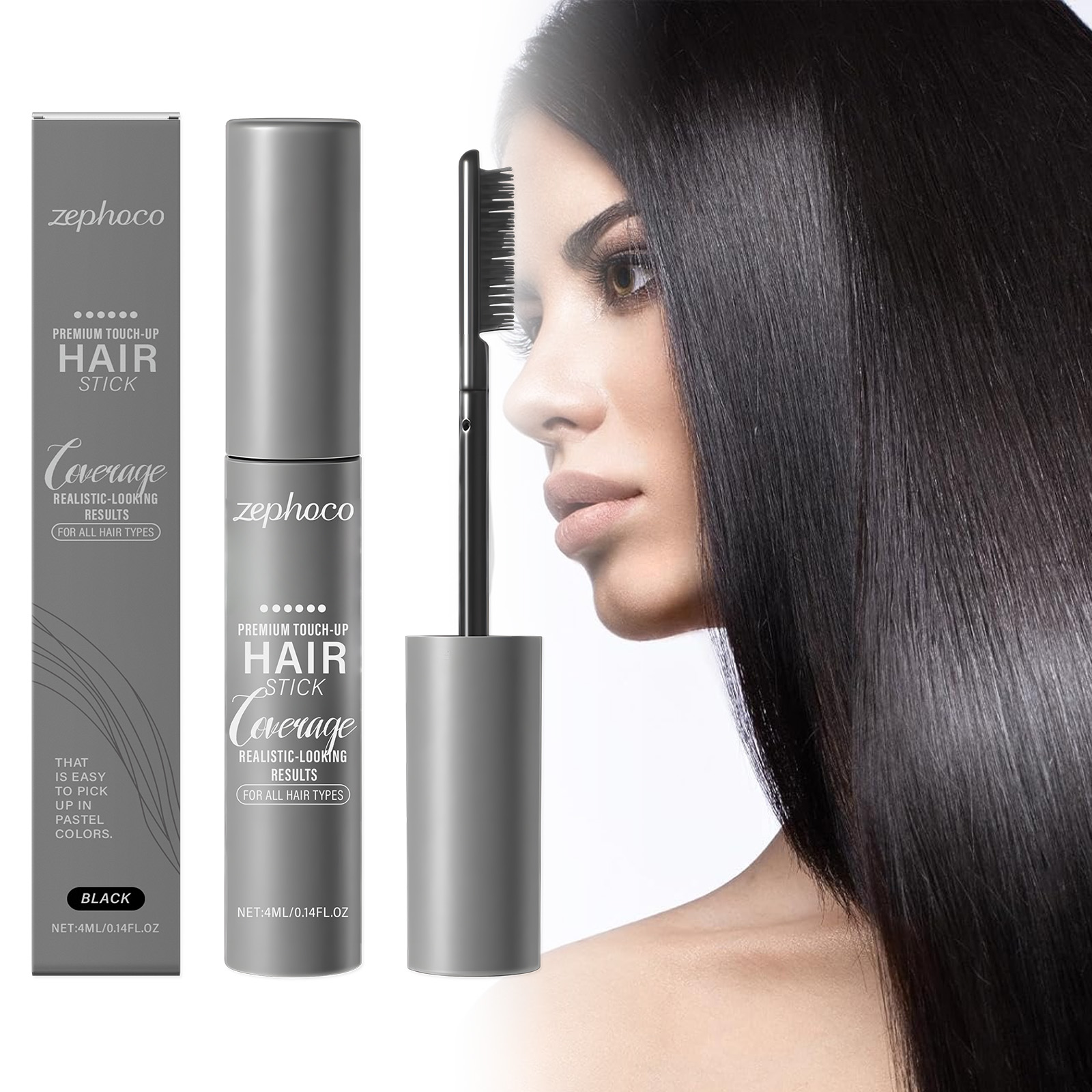Instant Black Root Touch-Up Cream (4ml) – Quick Gray Hair Coverage & Temporary Color