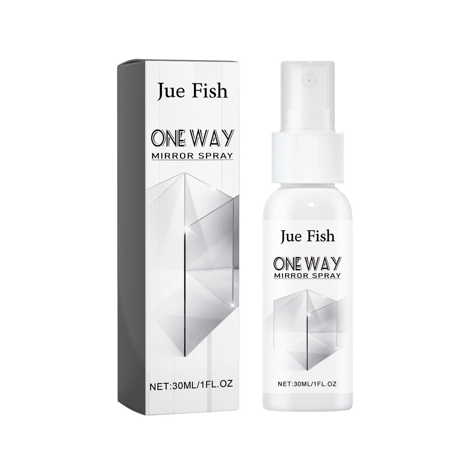 Jue-Fish Reflective One-Way Mirror Spray - Premium Glass Cleaner & Dust Remover for Car Rearview Mirrors, Windows & Bathroom Glass