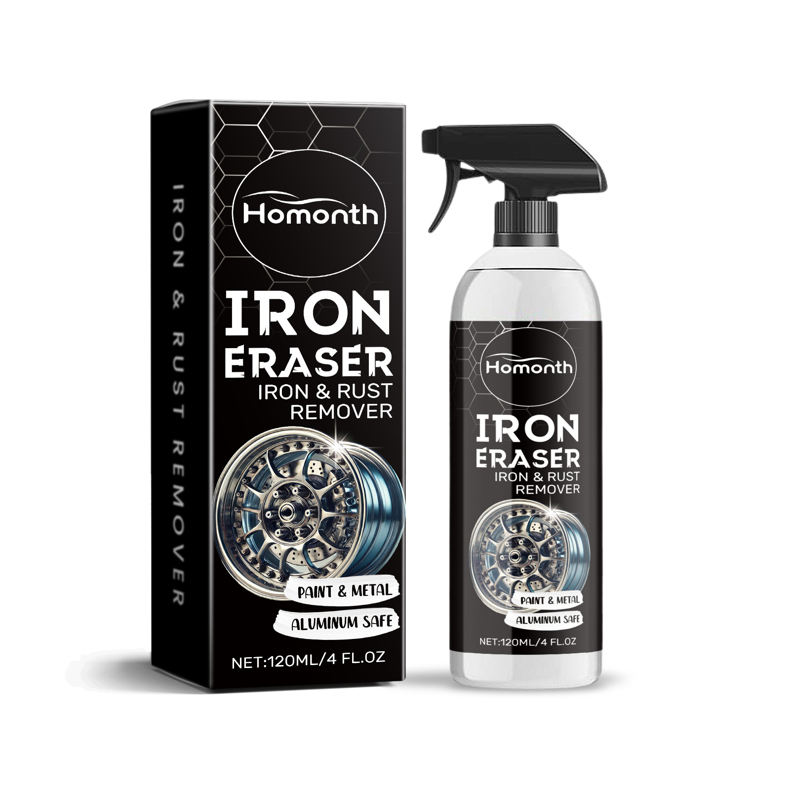 Homonth Ultimate Car Rust Remover & Cleaner | Multi-Purpose Stain & Rust Detailer for Tires, Wheels, and Auto Metal