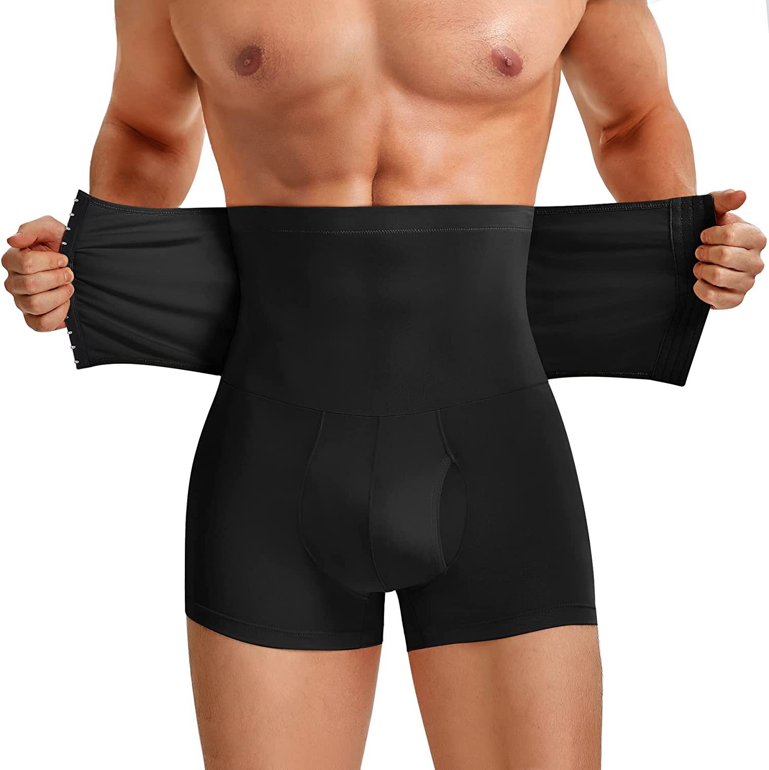 Men's High-Waist Tummy Control Shapewear Boxer Briefs | Compression Butt Lifter Body Shaper Shorts