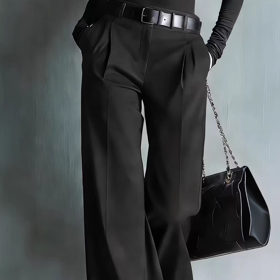 Elegant Wrinkle-Resistant Commuter Pants | Comfortable Mid-Rise Work Trousers