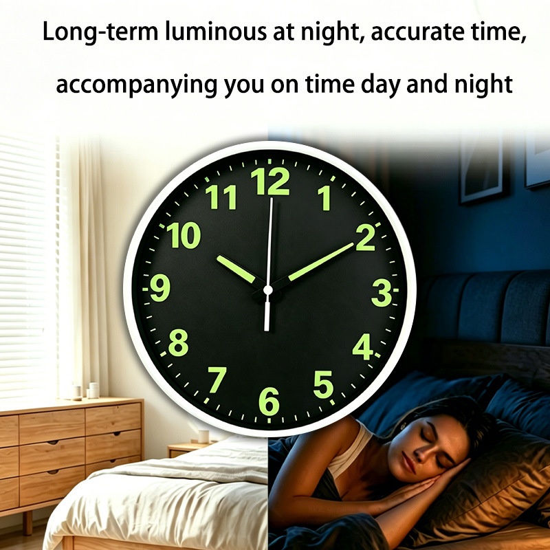 Premium Glow-in-the-Dark Silent Wall Clock | Modern Luminous Non-Ticking Decorative Clock